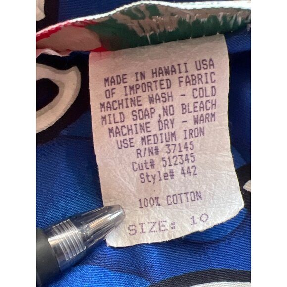 Hilo Hattie Hawaiian Floral Maxi Dress 100% Cotton Made In Hawaii Womens Sz 10 - Picture 4 of 8